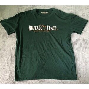 Buffalo Trace Distillery TShirt Unisex Green Large? Cotton Kentucky Bourbon READ